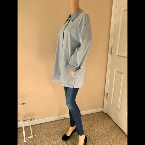 London Fog Water Repellant Coat Stone Blue Medium Petite - Picture 3 of 13